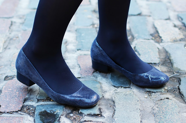 Dune navy leather flat shoes - London fashion blog
