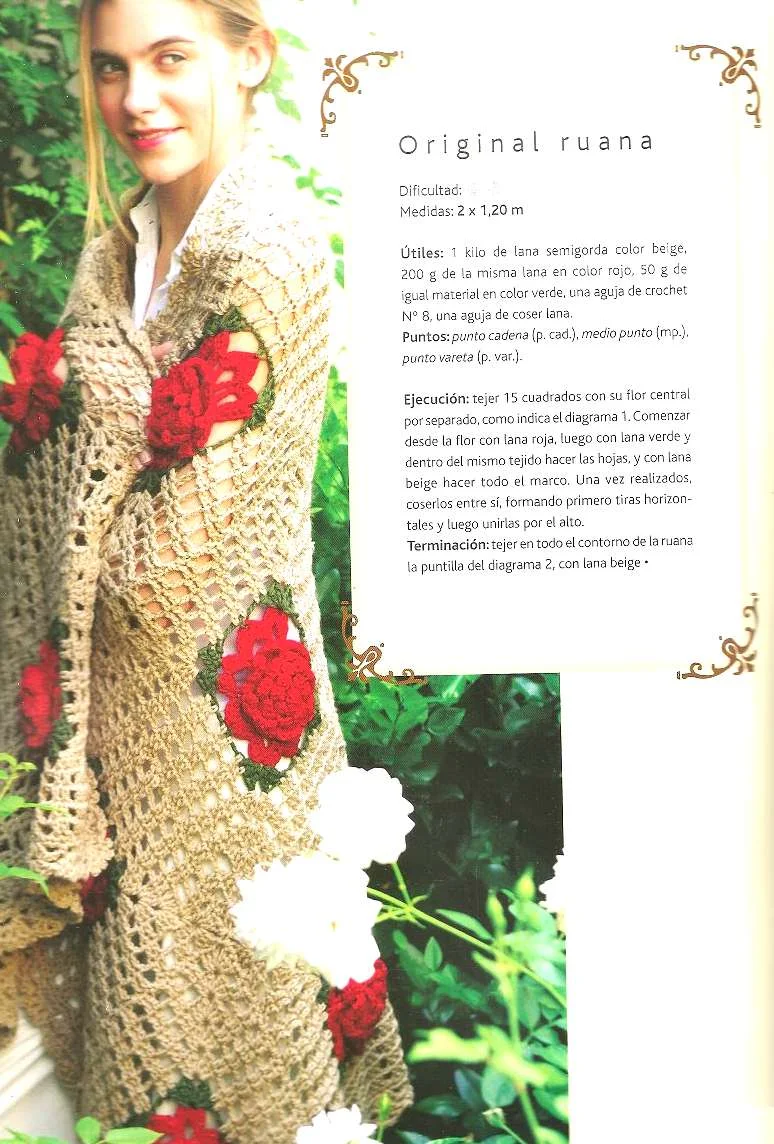 Chal flores como tejerlo instrucciones crochet