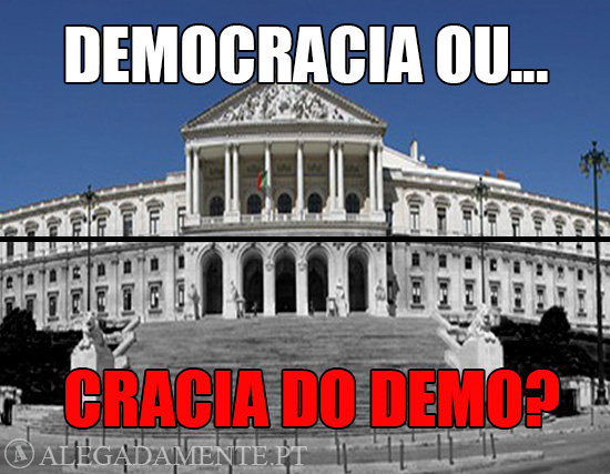 Alegadamente.pt (foto: manda-te.com) Imagem da Assembleia da República – Democracia ou cracia do Demo?
