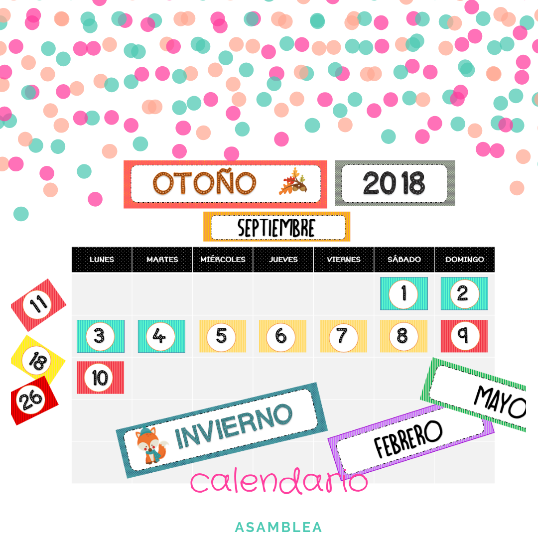 calendario 2018 vuelta al cole la tiza de carol