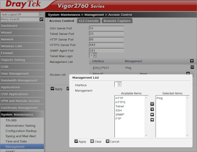 Memory Sieve: Draytek Vigor 2760 respond to ping on WAN internet interface