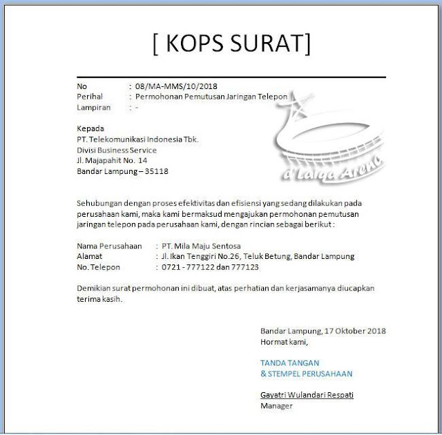 Contoh Surat Kuasa Telkomsel Contoh Surat