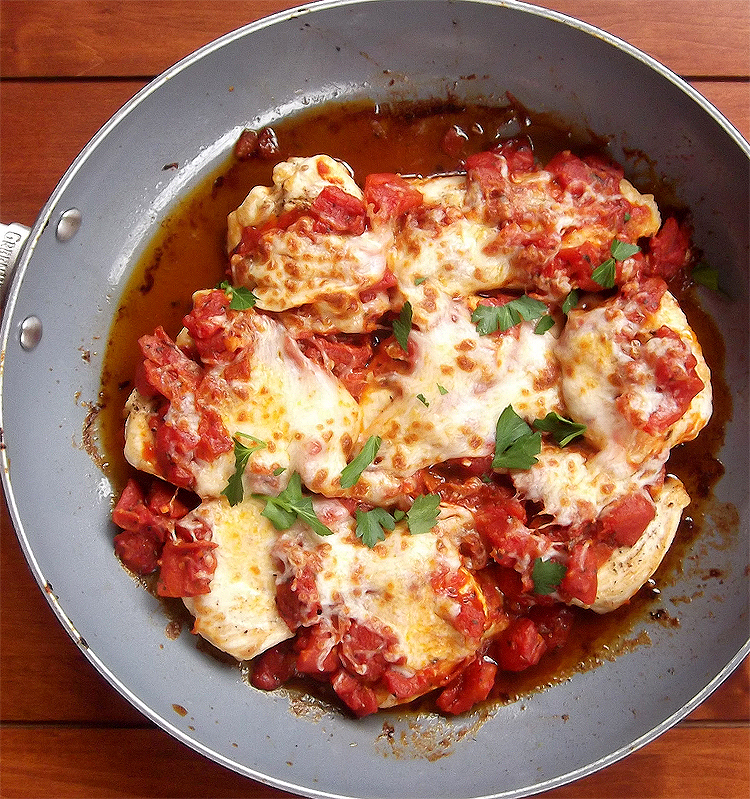 Chicken with PepperoniMarinara Sauce from Cooking Light, January