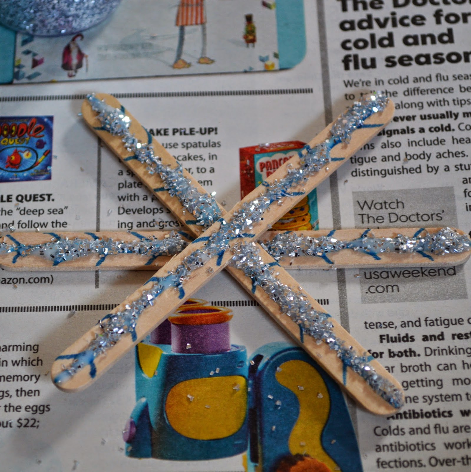 Popsicle Stick Snowflakes @ whatilivefor.net
