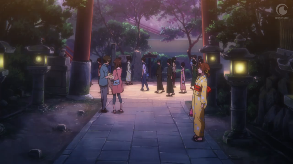 KREA  anime kyoto animation key by greg rutkowski night fireworks festival  at river bank kimono