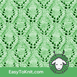 Eyelet Lace 55: Arbor | Easy to knit #knittingetitches #eyeletlace