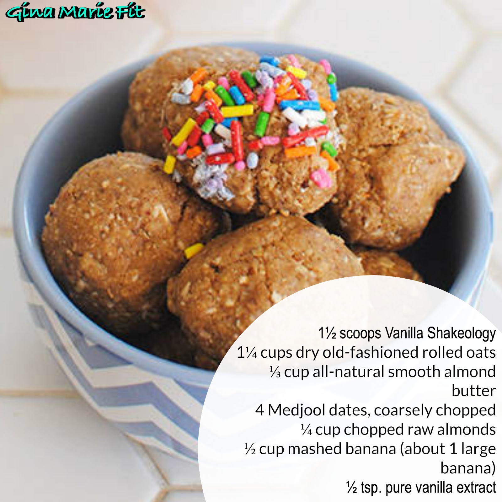 Gina Marie Fit Shakeology Sunday Birthday Cake Energy Balls