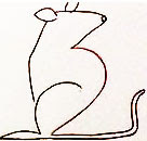 Teknik simpel menggambar tikus berdiri dengan angka 2