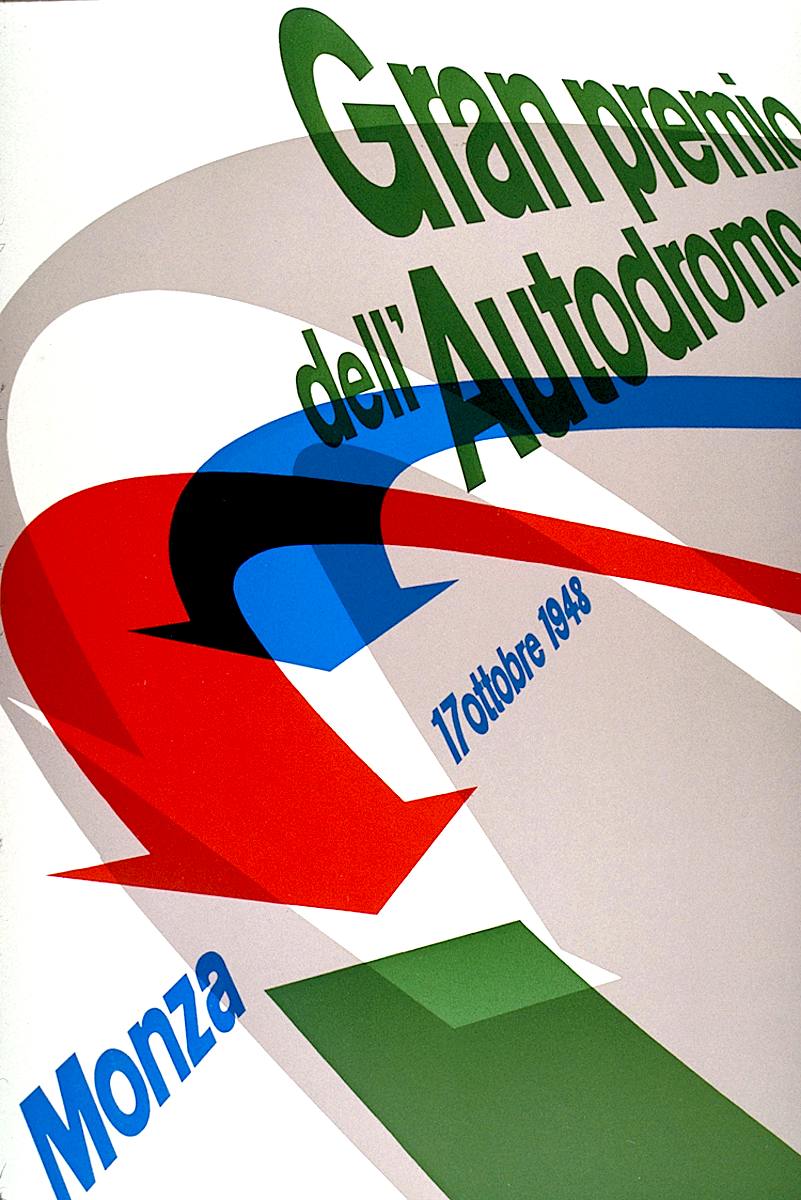 Max Huber 1948 a Max Huber poster for 1948 Gran premio dell' Autodromo