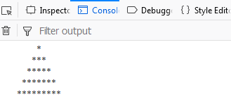 Program Javascript Menampilkan Segitiga Menggunakan Perulangan For