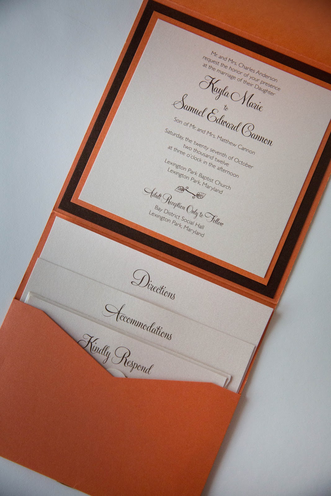 Fall Pocket Invitation :: Baltimore Wedding Invitations Kindly RSVP Designs Blog