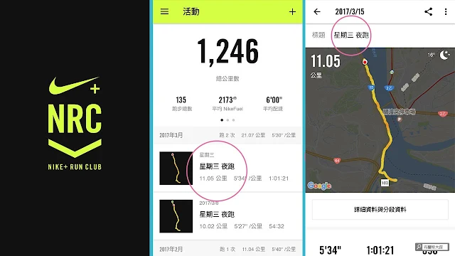 【運動手札】Nike+ Run Club & 我的路跑紀錄 - APP 畫面