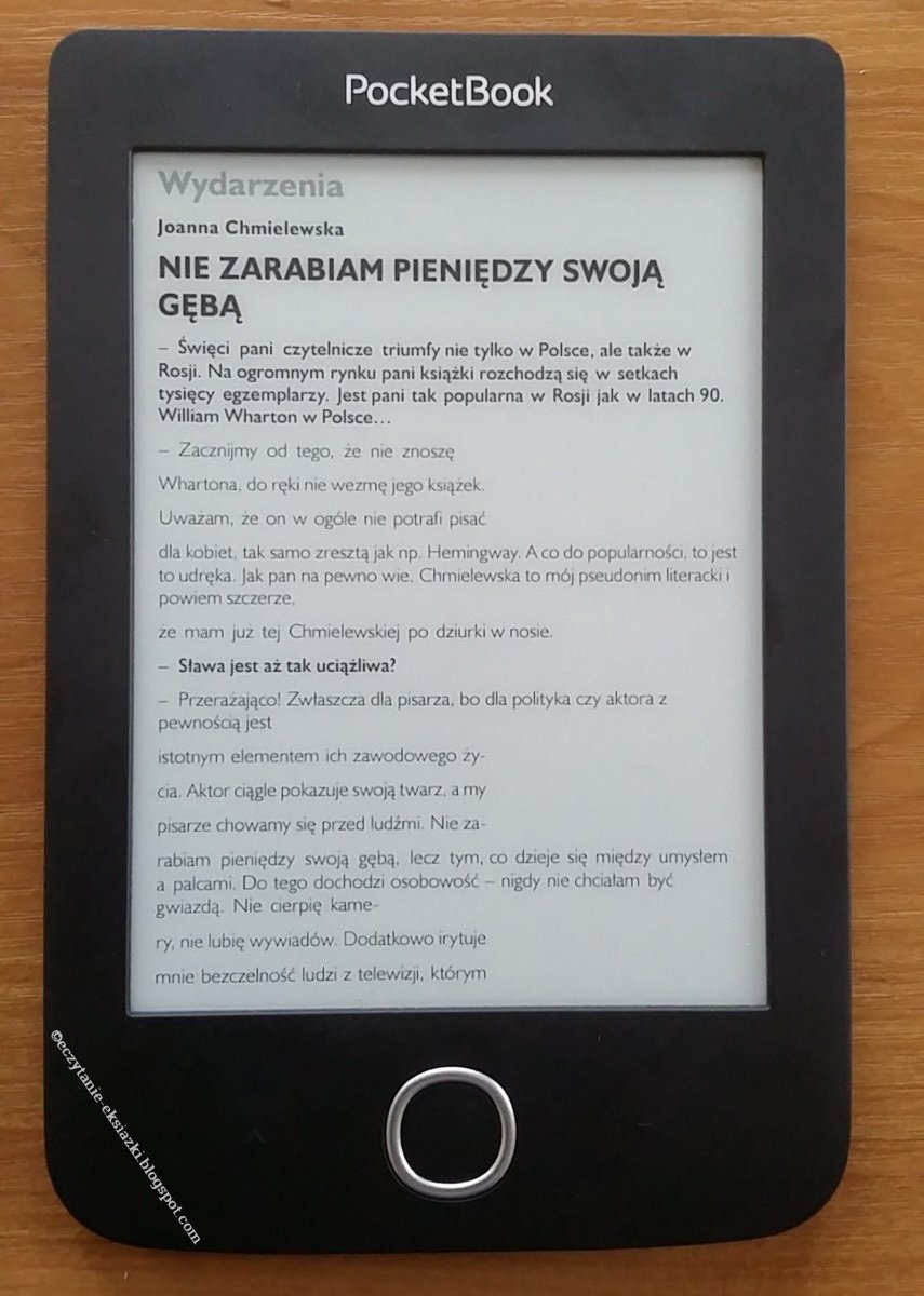 przykład działania trybu reflow w PocketBook Basic 3