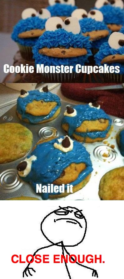Cookie Monster Cupcakes - Nailed_It - Close Enough