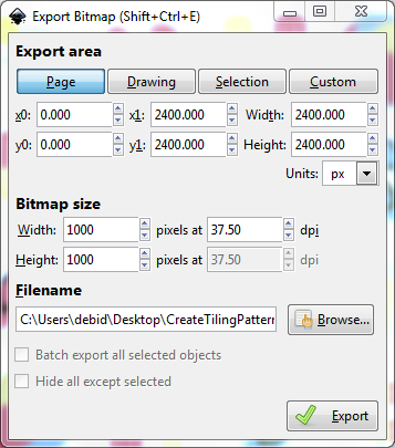 Export Bitmap Dialog