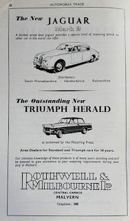 Rothwell & Milbourne Ltd advert in the Malvern Official Guide 1960