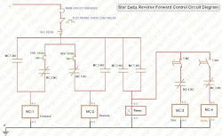 star delta reverse diagram control forward circuit motor timer push circuits urdu english button