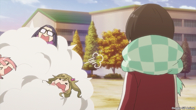 Joeschmo's Gears and Grounds: Omake Gif Anime - Yuru CampΔ - Episode 10 -  Aoi Chiaki Nadeshiko Cartoon Fighting