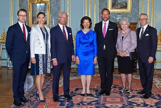 Swedish Royal Family met with Crown Prince Haakon of Norway at the Royal Palace in Stockholm.