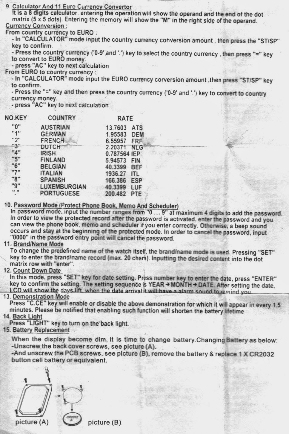 ZoZo's Zone: Exhilaration or Accutime Watch Instructions - For Your