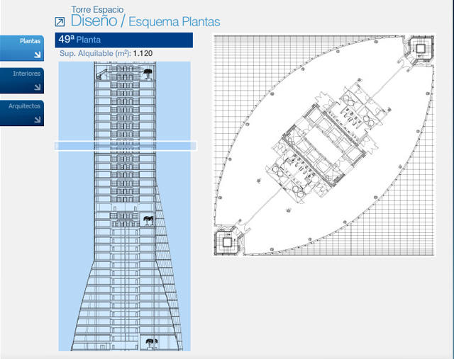 infografia torre espacio planta