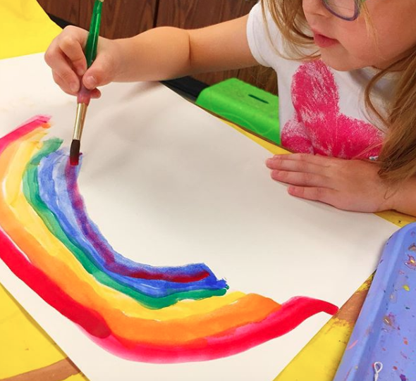 Cassie Stephens: In the Art Room: Painting Rainbows with Kindergarten