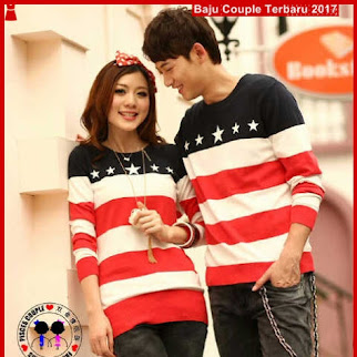 BA51 Baju Couple Star Merah Model Couple Online BShop