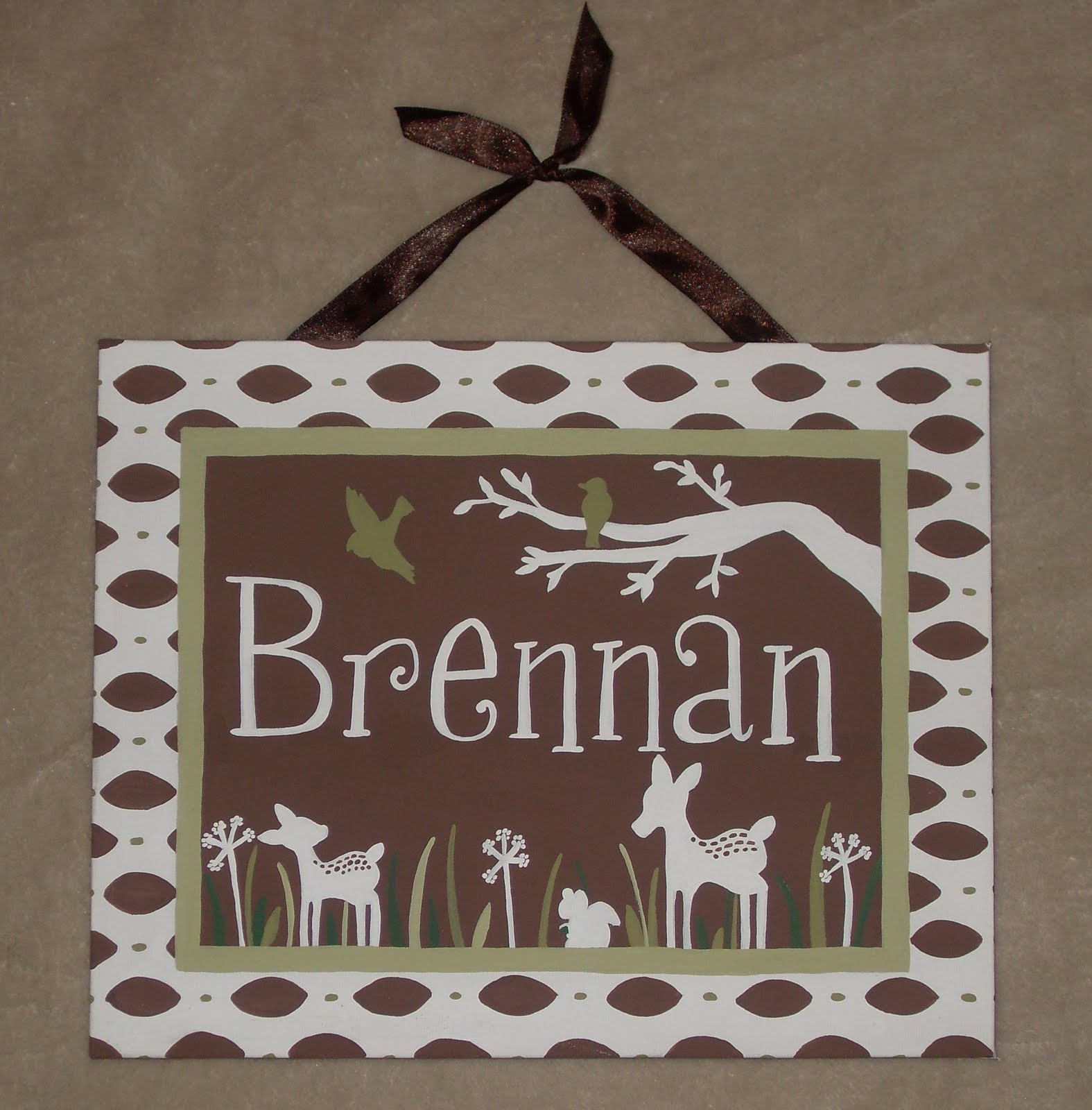 Alphadorable Canvas sign to match Kidsline Willow Organic Crib Bedding