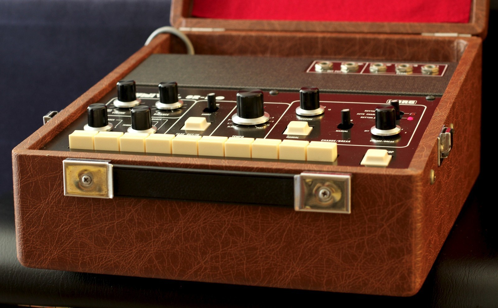 MATRIXSYNTH SR120 Vintage Analog Drum Machine in Brown Case