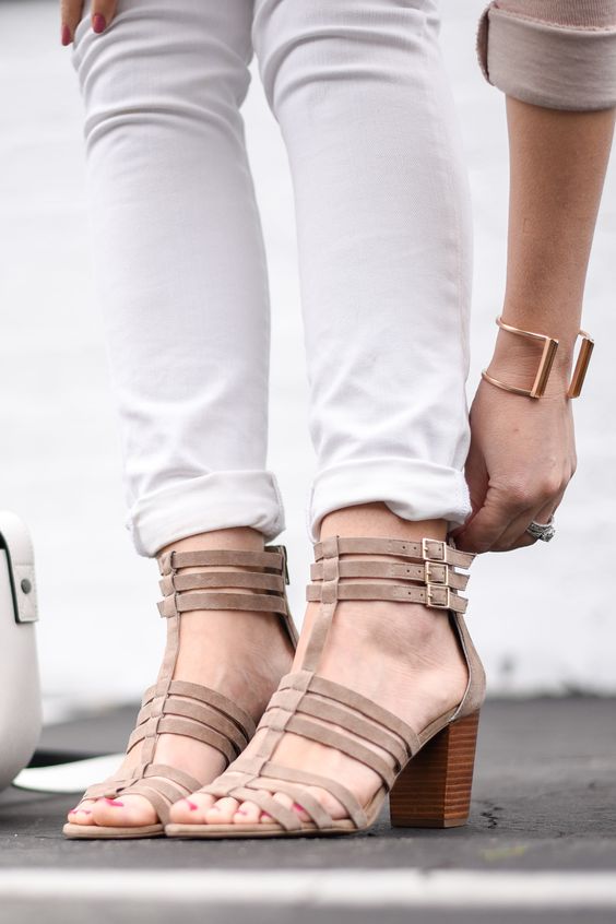 Taupe suede gladiator sandals Fashiontrends4everybody