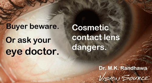 cosmetic contact lenses and bacteria infection danger