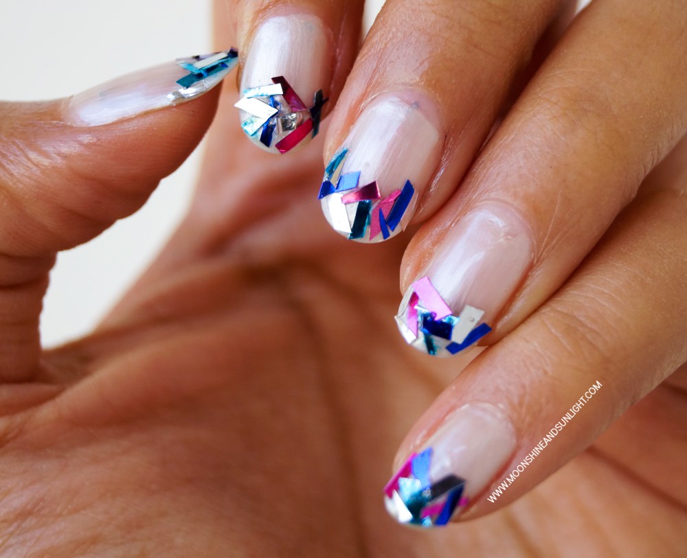 Tinsel Nails for New Years! Tutorial Indian Fashion and Lifestyle