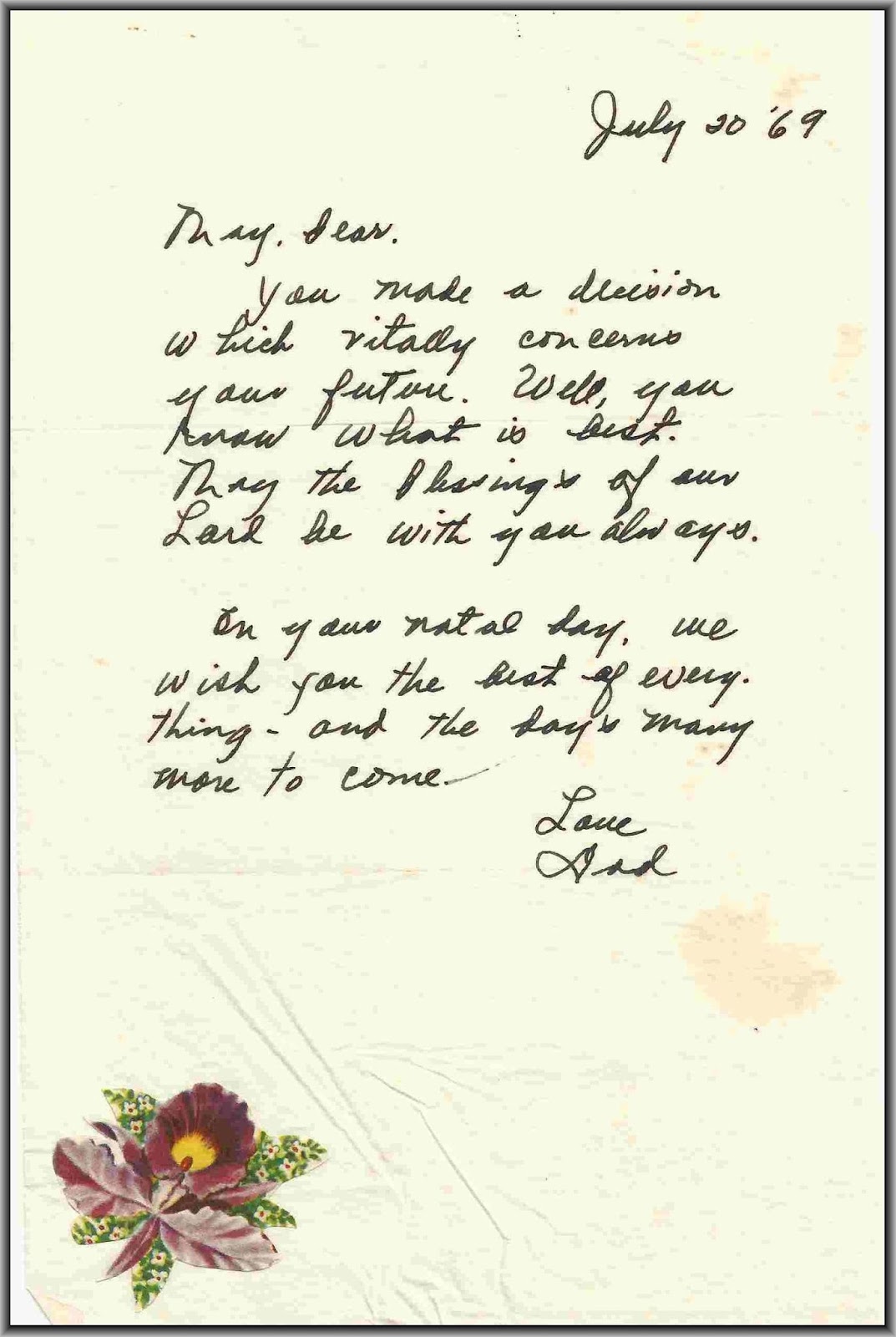 LEAVES OF GRACE: Dad's Unsent Letter