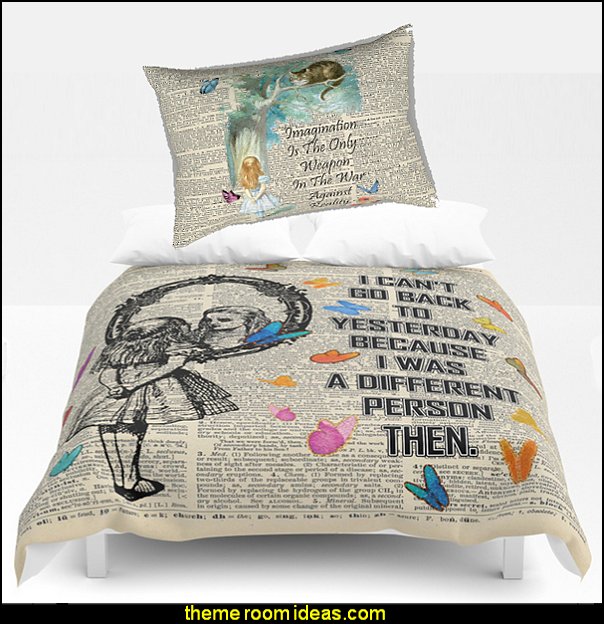 Alice In Wonderland Quote - Vintage Dictionary bedding newsprint bedding - newsprint decor - decorating ideas with newsprint bedding - newsprint bedding - Alice in Wonderland bedroom decor - Alice in wonderland themed rooms - design an Alice in Wonderland Bedroom - Alice in Wonderland bedroom ideas - Alice in Wonderland bedding - Alice in Wonderlnd wall decals - Alice in Wonderland wall murals - alice in wonderland wallpaper mural - tea party theme - alice in wonderland bedroom furniture Alice In Wonderland Quote - Vintage Dictionary bedding
