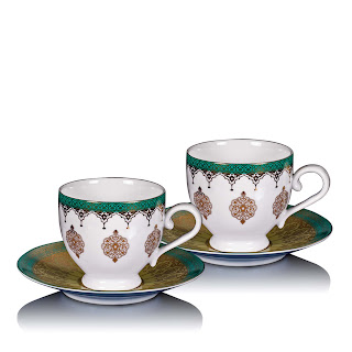7548-Mersin Blue & White Gold-Lined Porcelain Tea Cup & Saucer Set Of 2-Rs. 1,980 7548-Mersin Blue & White Gold-Lined Porcelain Tea Cup & Saucer Set Of 2-Rs. 1,980