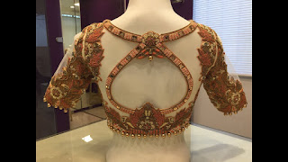 images of saree blouse neck design