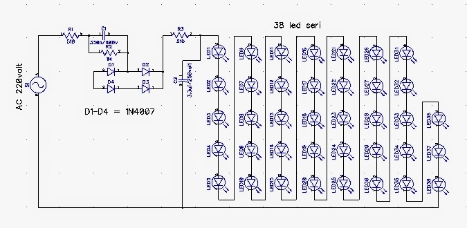 Membuat rangkaian lampu led 220v lengkap dengan PCB ~ Belajar Robot