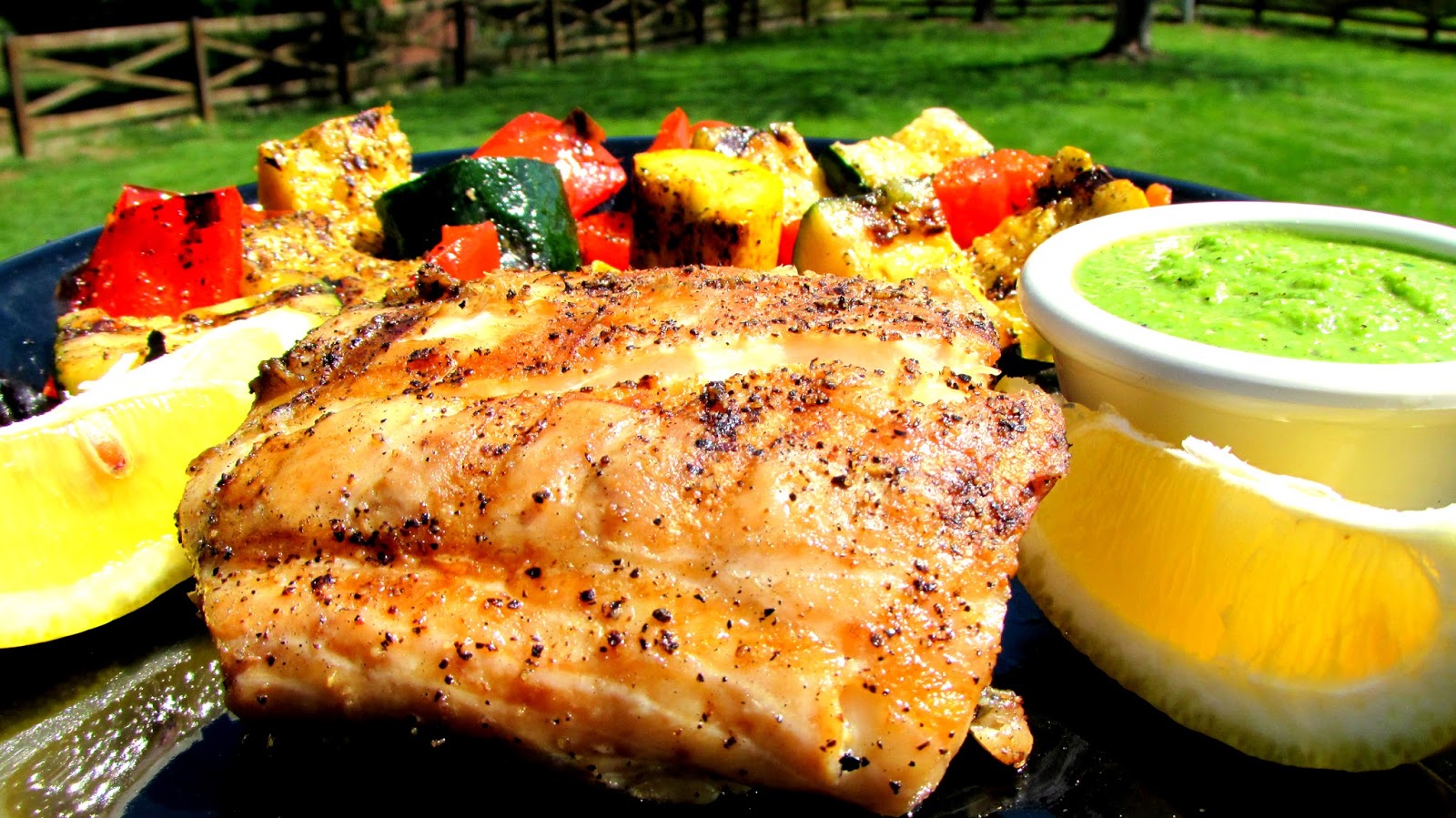 The Wolfe Pit Grilled Rockfish With Lemon Basil Pesto Striped Bass 