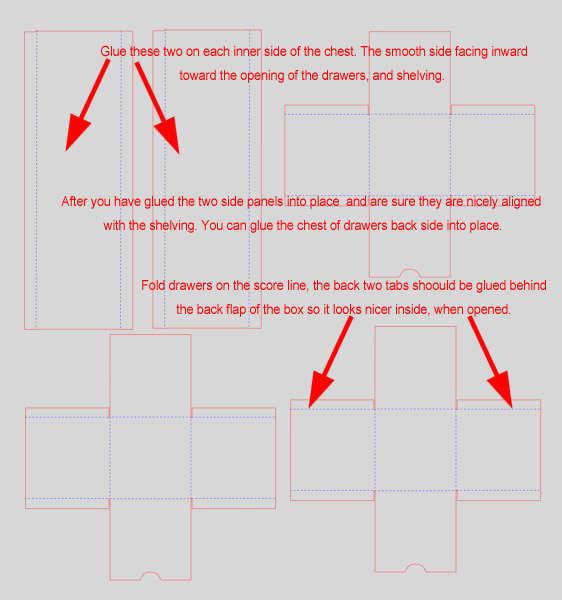 Paper Pulse Blog Spot Chest of Drawers Instructions and Cutting File