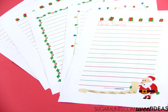 Modified paper Christmas Handwriting pages are great for kids to work on written work this holiday season.