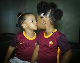 Anna Ebiere Shares Photo Of Flavour's Two Daughters Kissing Anna Ebiere Shares Photo Of Flavour's Two Daughters Kissing