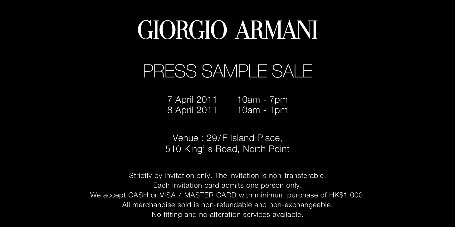 armani clearance sale