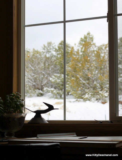 home office winter wonderland