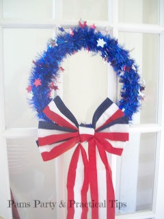 Quick, Easy, 4th of July Wreath with Bow