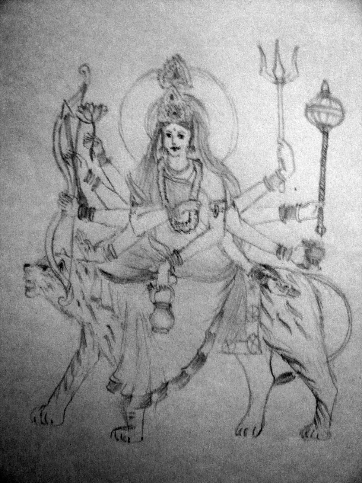 sketch-of-the-9-avatars-of-goddess-durga-jai-sundha-mata