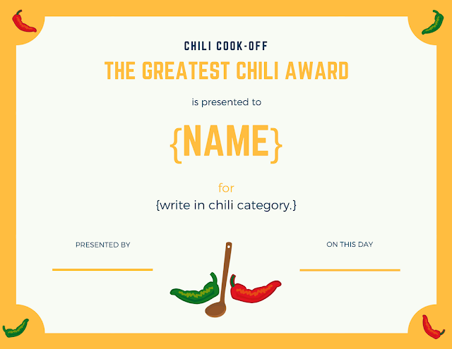 chili cook off award