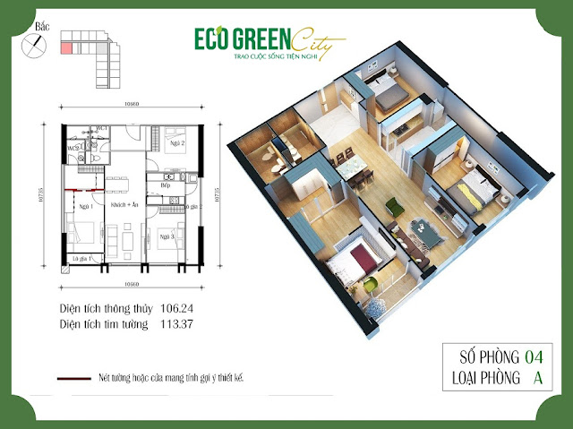 Thiết kế căn hộ 04 tòa CT2 Eco green city Thiết kế căn hộ 04 tòa CT2 Eco green city