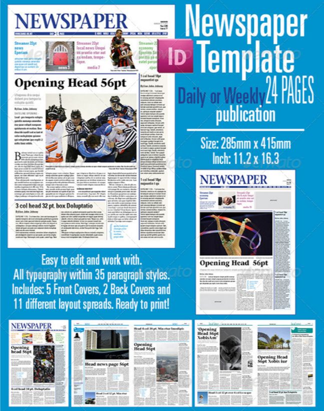 best print newspaper templates in adobe indesign photoshop