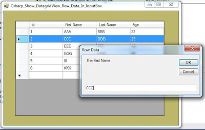 show datagridview selected row
