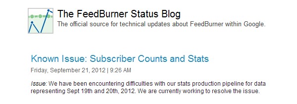 FeedBurner Status Blog